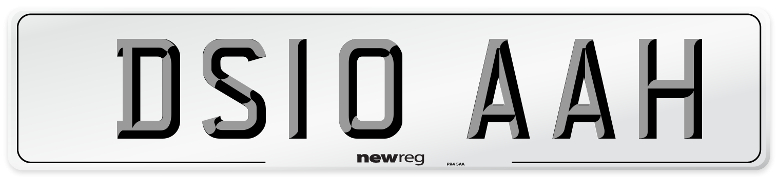 DS10 AAH Number Plate from New Reg